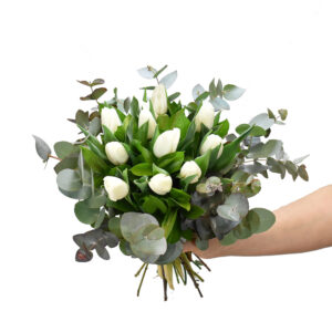 Bouquet with white tulips