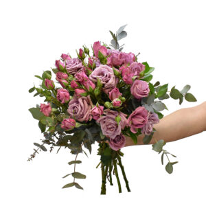 Bouquet with mini  dark pink roses